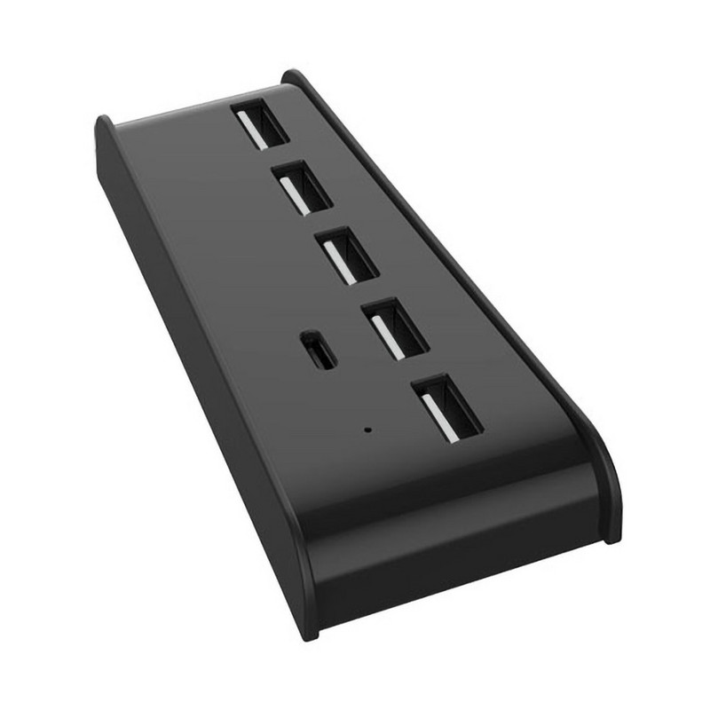 PS5 USB elosztóhoz 4 USB + 1 USB töltőporttal + 1 USB C port átalakító osztóval, USB Type C 3.1 bővítővel
