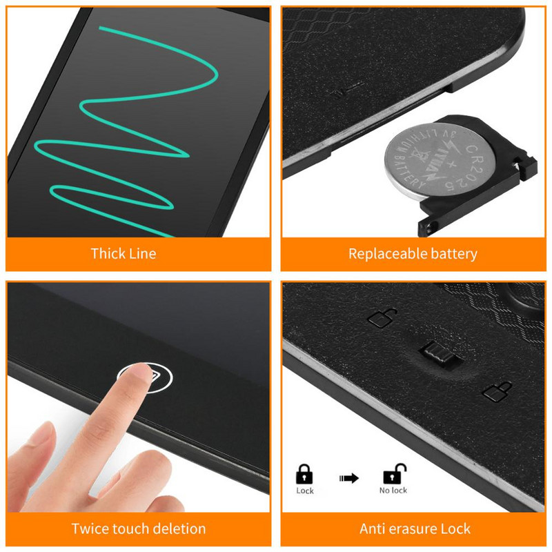 LCD grafinis rašymo planšetinis kompiuteris 8,5/10/12 colių nešiojamas išmanusis elektroninis bloknotas piešimo ranka rašymo lenta su storu rašikliu