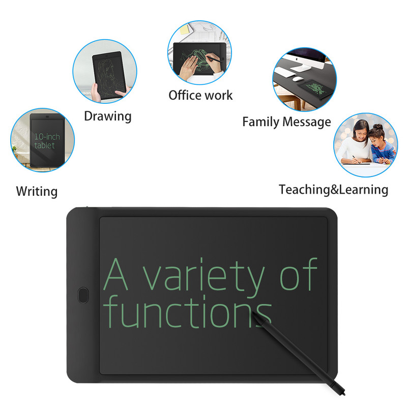 CHYI Tabletă de scris LCD de 10 inchi Pad de urmărire ultra subțire cu funcție de blocare Blocnotes electronice fără hârtie Touchpad digital pentru copii