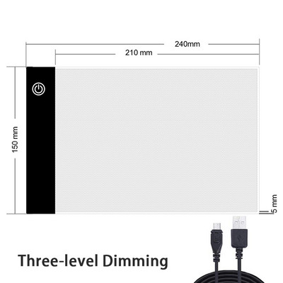 Tampă subțire portabilă de lumină LED A5 Tracer USB Power LED Artcraft Tracing Light Pad hârtie de urmărire pentru pictura cu diamant 5D DIY