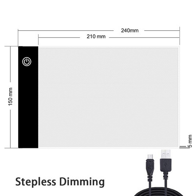 Tampă subțire portabilă de lumină LED A5 Tracer USB Power LED Artcraft Tracing Light Pad hârtie de urmărire pentru pictura cu diamant 5D DIY