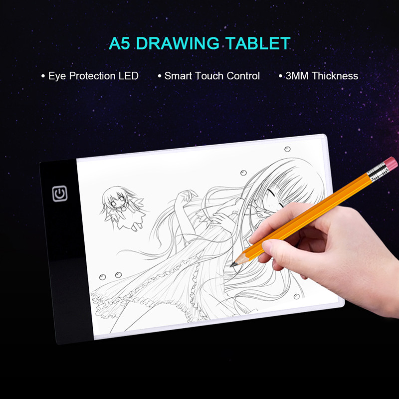 Tampă subțire portabilă de lumină LED A5 Tracer USB Power LED Artcraft Tracing Light Pad hârtie de urmărire pentru pictura cu diamant 5D DIY