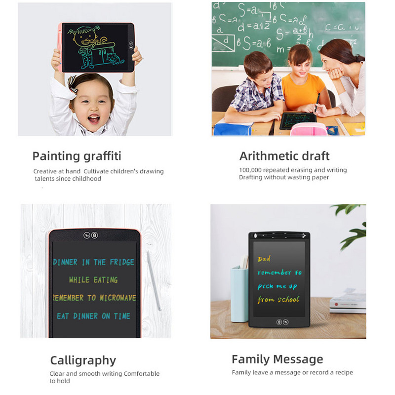 8,5 colio skystųjų kristalų ekranas, spalvingas ekranas, rašomasis planšetinis kompiuteris išmanioji šeimos pranešimų lenta, piešimo ranka rašymo pagalvėlės su užrakinimo ekrano funkcija