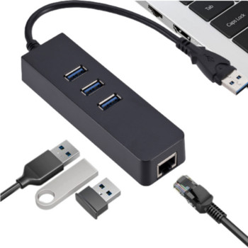 Προσαρμογέας USB 3.0 σε Ethernet 3 θύρες USB 3.0 Hub με RJ45 10/100 Fast Ethernet Adapter για αξεσουάρ φορητών υπολογιστών MacBook