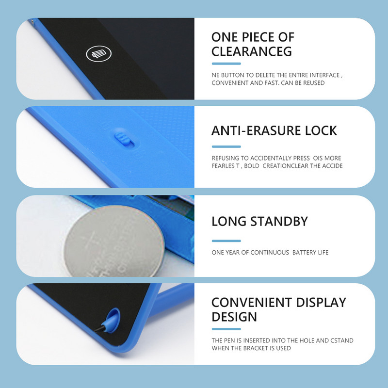 12 colių išmaniosios lentos piešimo bloknotai Skaitmeninės grafikos planšetinis kompiuteris, skirtas piešti LCD rašymo planšetė Kid Sketchpad Elektroninis bloknotas