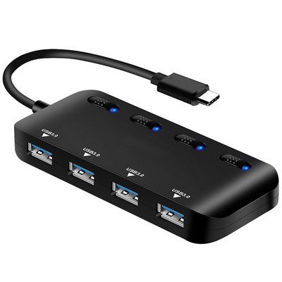 Nagy sebességű Type-C USB3 0 HUB Multi USB Splitter 4 Port Expander Több USB bővítő Számítógép-tartozékok Laptop PC-hez