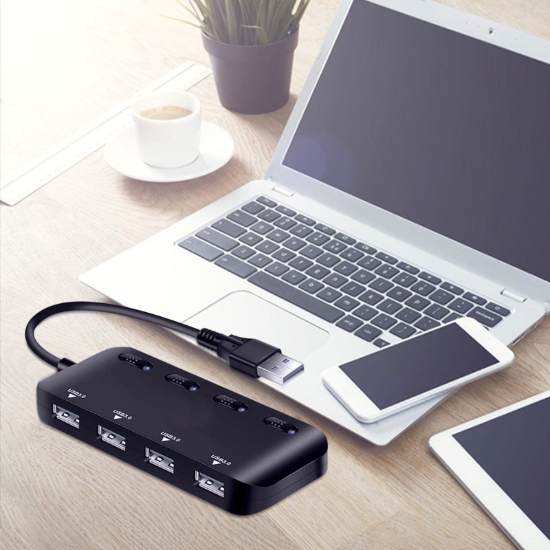 Nagy sebességű Type-C USB3 0 HUB Multi USB Splitter 4 Port Expander Több USB bővítő Számítógép-tartozékok Laptop PC-hez
