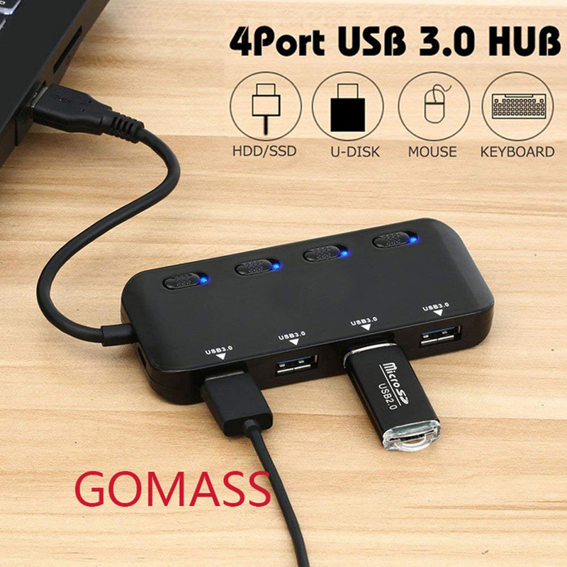 Nagy sebességű Type-C USB3 0 HUB Multi USB Splitter 4 Port Expander Több USB bővítő Számítógép-tartozékok Laptop PC-hez
