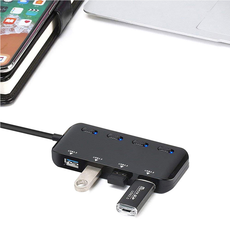 Nagy sebességű Type-C USB3 0 HUB Multi USB Splitter 4 Port Expander Több USB bővítő Számítógép-tartozékok Laptop PC-hez