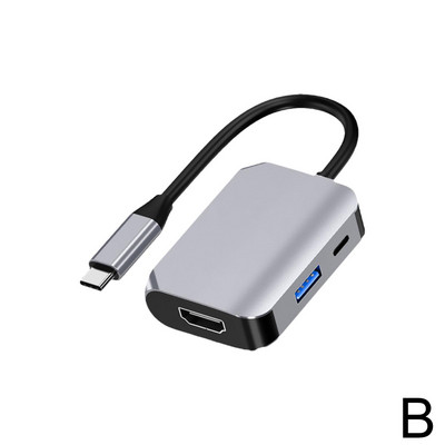 USB C uz HDMI saderīgs VGA centrmezgla adapteris USB 3.0 pagarinājuma dokstacija ar MacBook Pro piederumiem C tipa sadalītājs 4/3/2 vienā