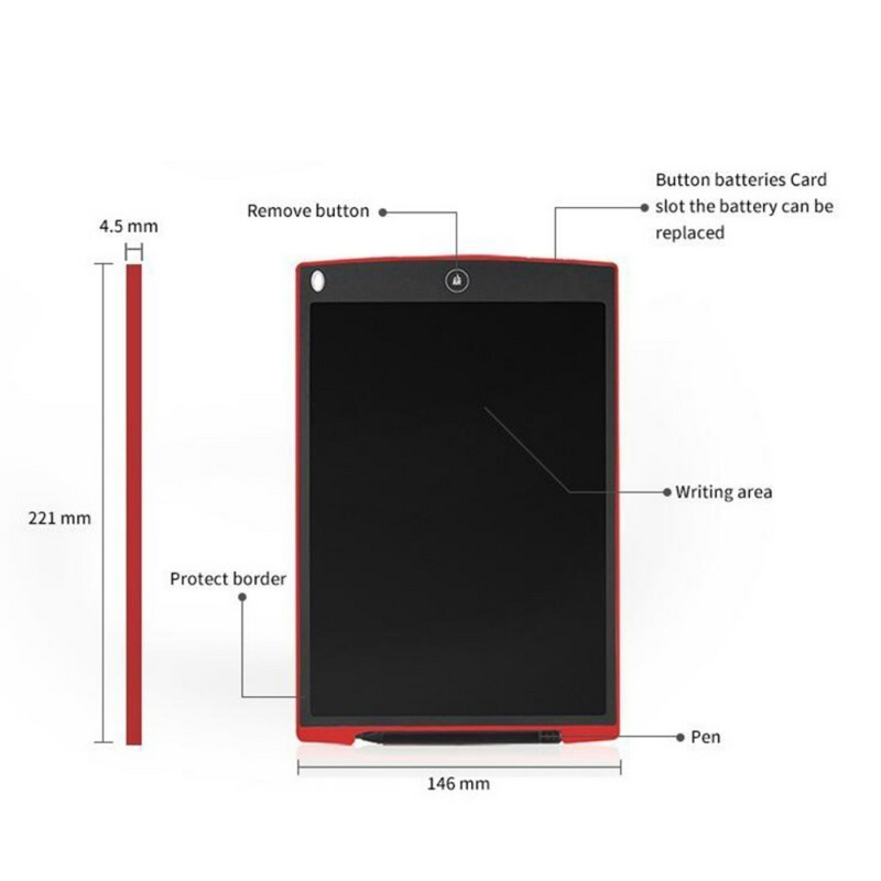 CHYI 12-inčni LCD tablet za pisanje, digitalni grafički blok za crtanje, prijenosni elektronički rukopis, bilješke, blokovi za pisanje, pametna ploča za djecu