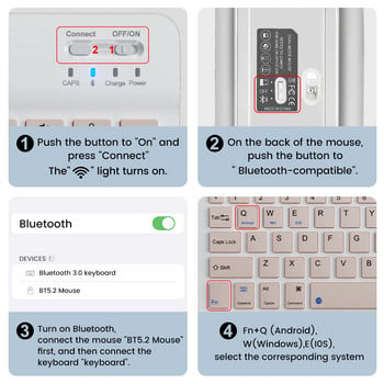 10-инчова подсветка за IPad телефон клавиатура и мишка подсветка Bluetooth клавиатура за IOS Android Windows руски испански клавиатури