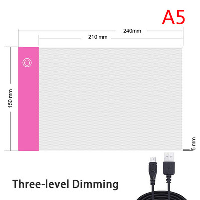 A5 3 razine s mogućnošću prigušivanja 3 boje Led ploča za crtanje i kopiranje za dječje igračke Dječje slikanje Edukativne igračke Kreacija za dijete