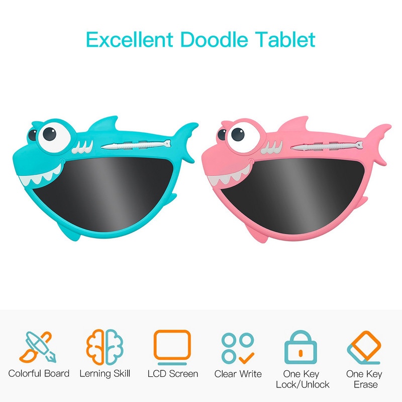 LCD rakstāmā planšetdatora zīmēšanas paliktnis Krāsains 8,5 collu rokraksta dēlis ar irbuļa bloķēšanas pogu mazu bērnu mācību rotaļlietai