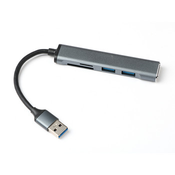 5 в 1 Type C HUB Високоскоростен USB3.0 HUB Splitter Card Reader Multiport с SD TF портове за Macbook Компютърни аксесоари HUB USB