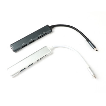 5 в 1 Type C HUB Високоскоростен USB3.0 HUB Splitter Card Reader Multiport с SD TF портове за Macbook Компютърни аксесоари HUB USB