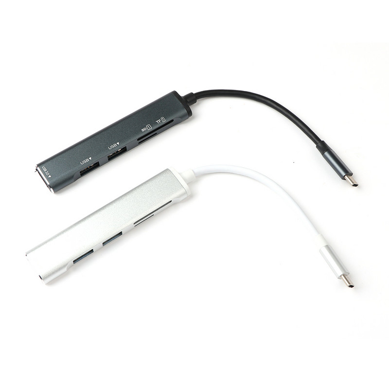 5 u 1 tip C HUB brzi USB3.0 HUB Splitter čitač kartica Multiport sa SD TF priključcima za Macbook računala Dodatna oprema HUB USB