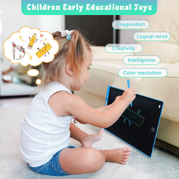 12-инчов LCD интелигентен таблет за писане Електронна дъска за рисуване Doodle Art Цветна подложка за ръкописен текст Подарък за деца Ултратънък с писалка
