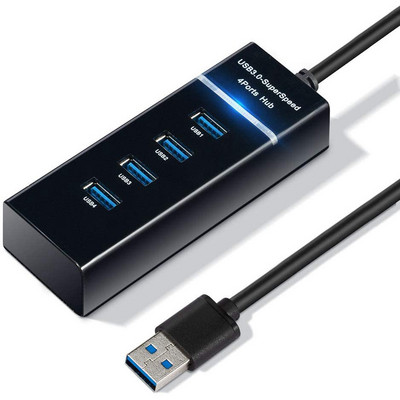 Hordozható USB3.0 elosztó USB 3.0 2.0 4 portos 5 Gbps átviteli elosztó laptop PC egér billentyűzethez U lemez merevlemez USB elosztó