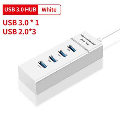 Kaasaskantav USB 3.0 jaotur USB 3.0 2.0 4 pordiga 5 Gbps edastusjaoturid sülearvuti hiire klaviatuuri jaoks U ketas kõvaketta USB splitter