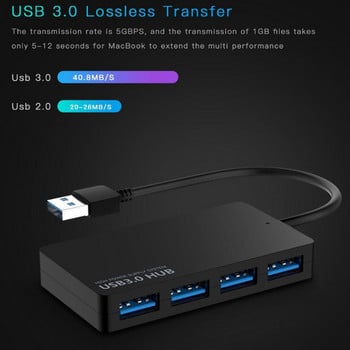 High Speed USB 3.0 HUB Multi USB Splitter 4 Ports Expander Multiple USB Expander Αξεσουάρ υπολογιστή για φορητό υπολογιστή