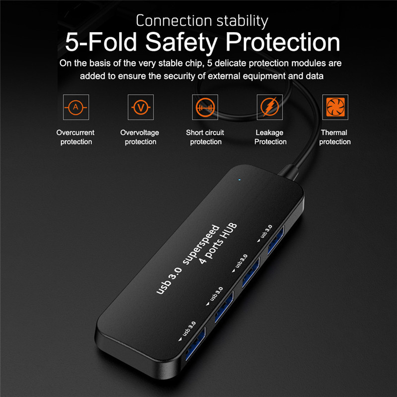 Nohon HUB USB 3.0 4 porta Superspeed Splitter Connect za miš U Disk Tipkovnica PC Računalo Tablet Dodaci Višestruki adapter