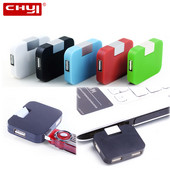 CHYI Mini USB Hub 4 porta USB 2.0 Expander Hab kvadratnog oblika sklopivi multi razdjelnik mikro adapter za dodatnu opremu za prijenosna računala