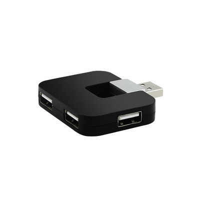 CHYI Mini USB Hub 4 porta USB 2.0 Expander Hab kvadratnog oblika sklopivi multi razdjelnik mikro adapter za dodatnu opremu za prijenosna računala