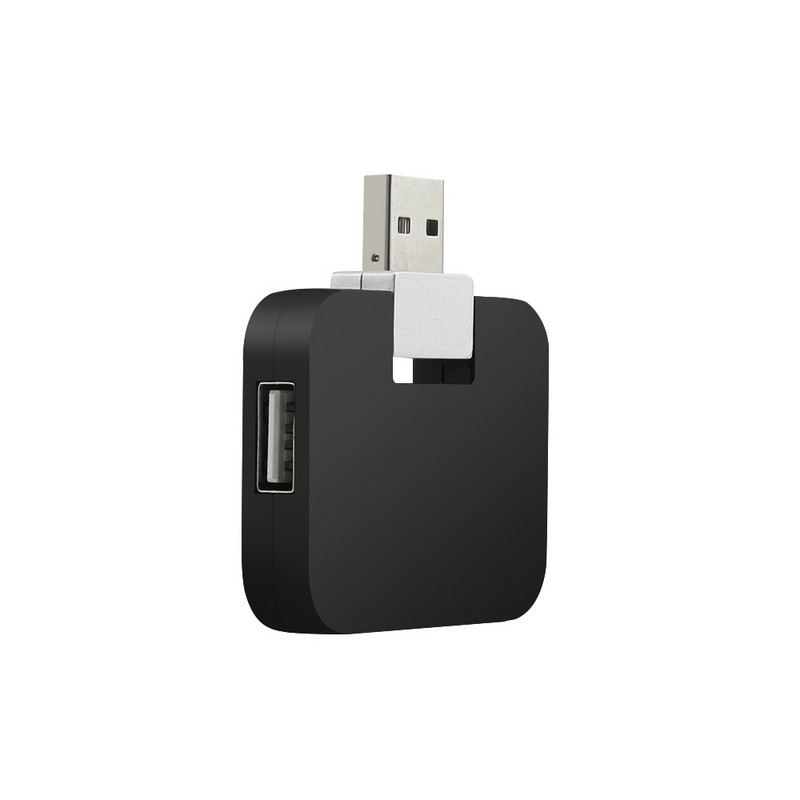 CHYI Mini USB Hub 4 porta USB 2.0 Expander Hab kvadratnog oblika sklopivi multi razdjelnik mikro adapter za dodatnu opremu za prijenosna računala