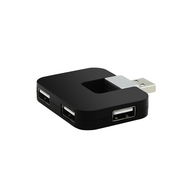 CHYI Mini USB Hub 4 porta USB 2.0 Expander Hab kvadratnog oblika sklopivi multi razdjelnik mikro adapter za dodatnu opremu za prijenosna računala