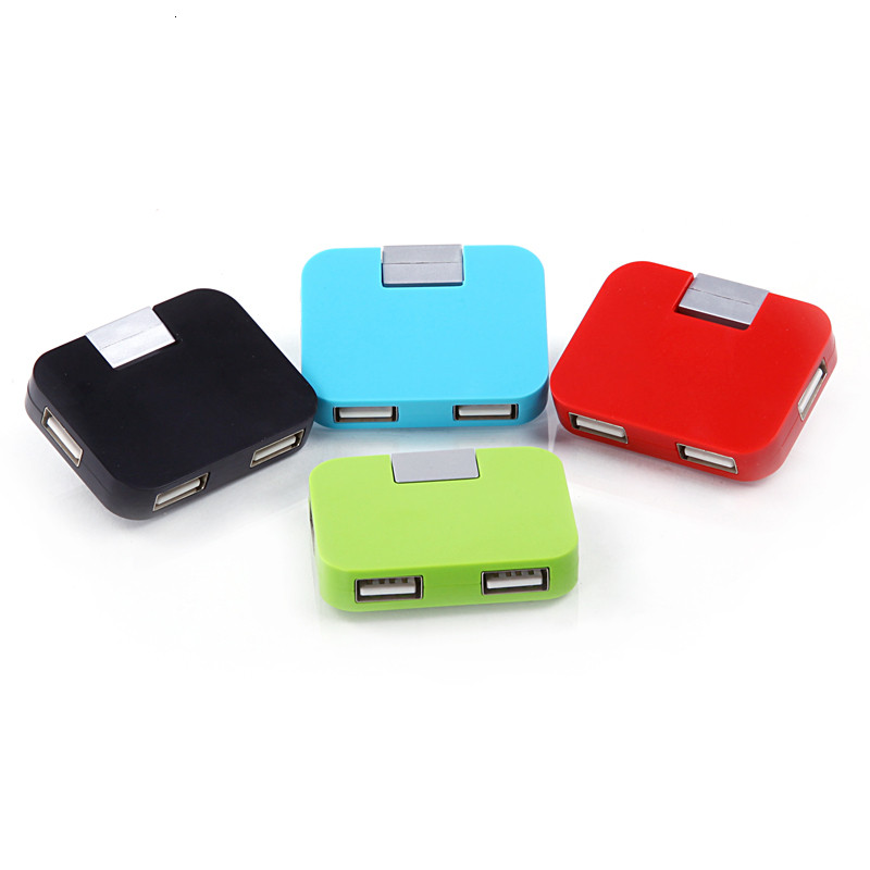 CHYI Mini USB Hub 4 porta USB 2.0 Expander Hab kvadratnog oblika sklopivi multi razdjelnik mikro adapter za dodatnu opremu za prijenosna računala
