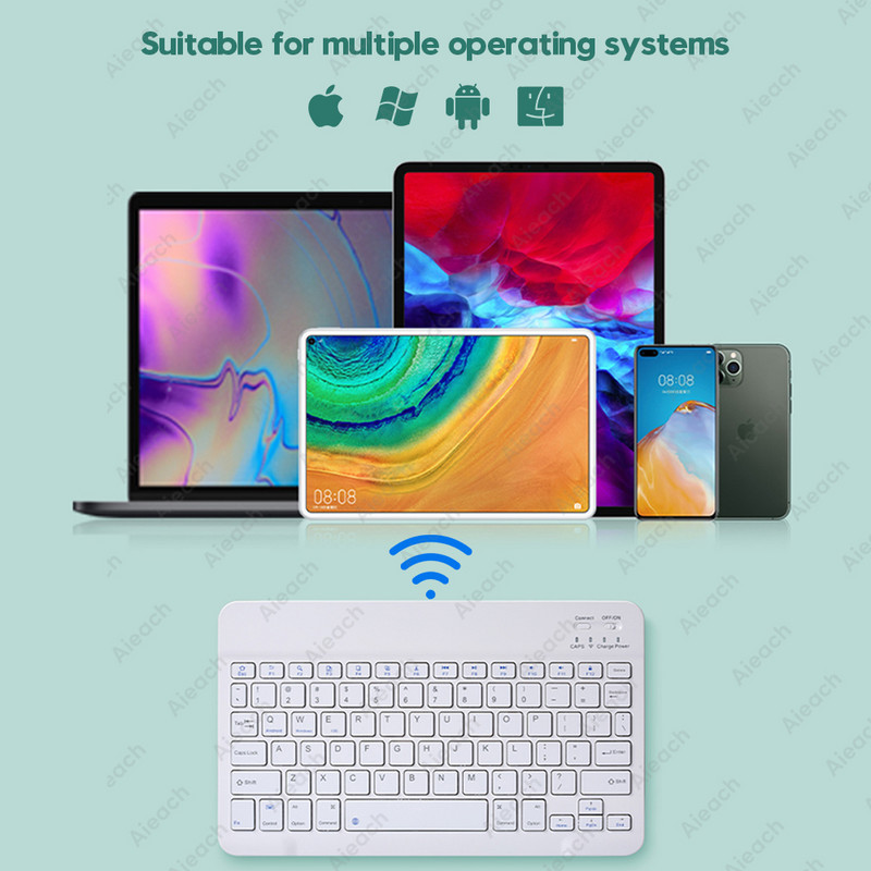 Su Bluetooth suderinama klaviatūra skirta Apple Teclado iPad Xiaomi Samsung Huawei Phone Tablet belaidė klaviatūra, skirta Android Windows