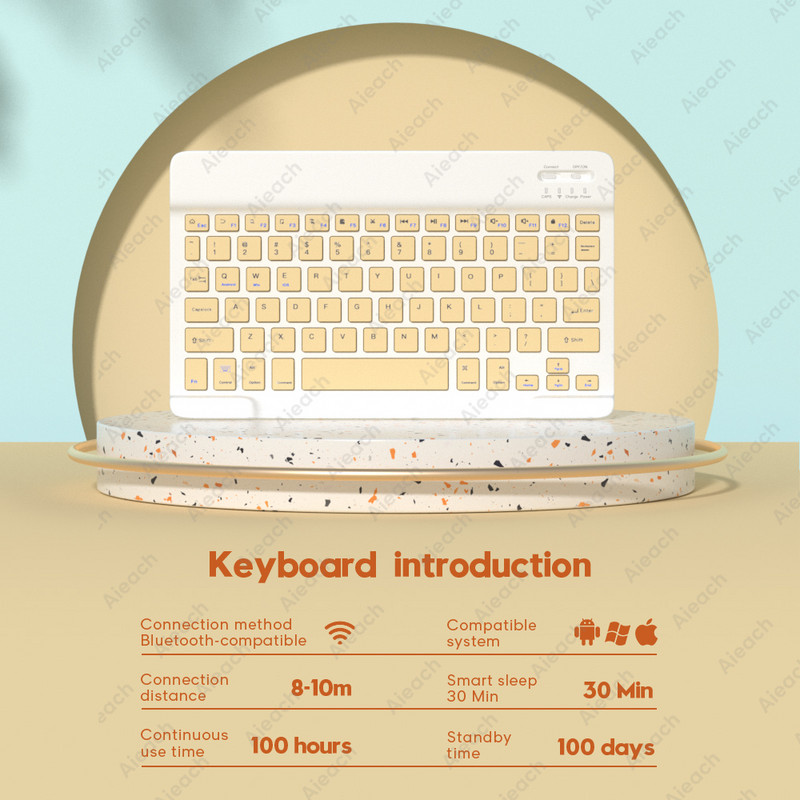 Su Bluetooth suderinama klaviatūra skirta Apple Teclado iPad Xiaomi Samsung Huawei Phone Tablet belaidė klaviatūra, skirta Android Windows