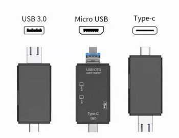 Високоскоростен четец на карти USB 3.0 тип C към SD Micro TF SD адаптер за лаптоп Аксесоари OTG четец на карти Smart Memory SD