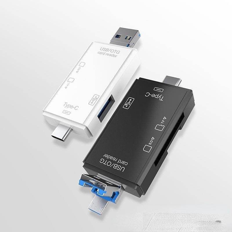 Didelės spartos kortelių skaitytuvas USB 3.0 tipo C į SD Micro TF SD adapteris nešiojamam kompiuteriui Priedai OTG kortelių skaitytuvas Smart Memory SD