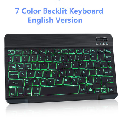 Nova mini i10 tipkovnica s pozadinskim osvjetljenjem u 7 boja, 2.4G bežični zračni miš s ugrađenom litijskom baterijom i punjivom tipkovnicom za PC TV BOX Gamepad