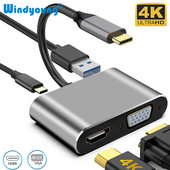 USB C Adaptor HDMI tip C la HDMI 4K VGA USB 3.0 Convertor audio video PD 87W Încărcător rapid pentru Macbook Pro Samsung S9 S10 Huawei