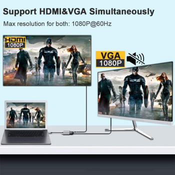 USB C HDMI Τύπος C σε HDMI 4K Προσαρμογέας VGA USB 3.0 Audio Video Converter PD 87W Γρήγορος φορτιστής για Macbook Pro Samsung S9 S10 Huawei
