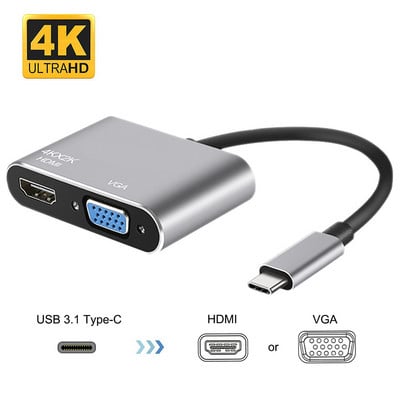 USB C Adaptor HDMI tip C la HDMI 4K VGA USB 3.0 Convertor audio video PD 87W Încărcător rapid pentru Macbook Pro Samsung S9 S10 Huawei