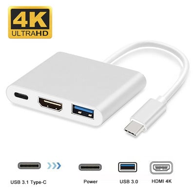 USB C Adaptor HDMI tip C la HDMI 4K VGA USB 3.0 Convertor audio video PD 87W Încărcător rapid pentru Macbook Pro Samsung S9 S10 Huawei