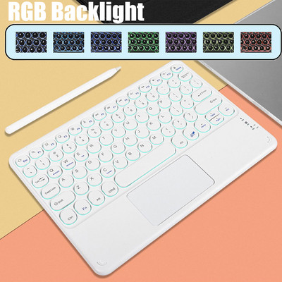 Bežična Bluetooth tipkovnica s dodirnom podlogom, pozadinskim osvjetljenjem miša RGB ruski portugalski španjolski korejski tablet za iPad Android Windows