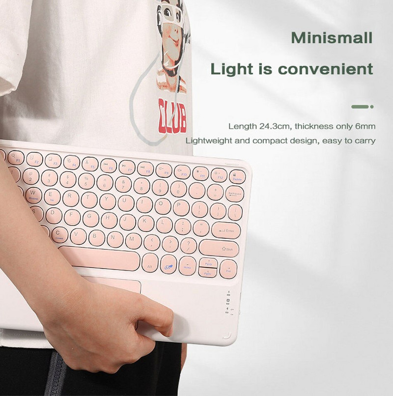 Bežična Bluetooth tipkovnica s dodirnom podlogom, pozadinskim osvjetljenjem miša RGB ruski portugalski španjolski korejski tablet za iPad Android Windows