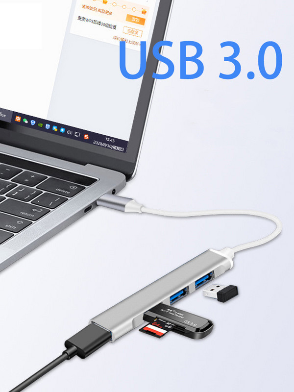 USB čvorišta tipa C 3.1 Splitter adapter OTG za Lenovo Sumsung Imac Macbook m 1 5 Air Pro Dodatna oprema za prijenosna računala USB 3 0 4 porta