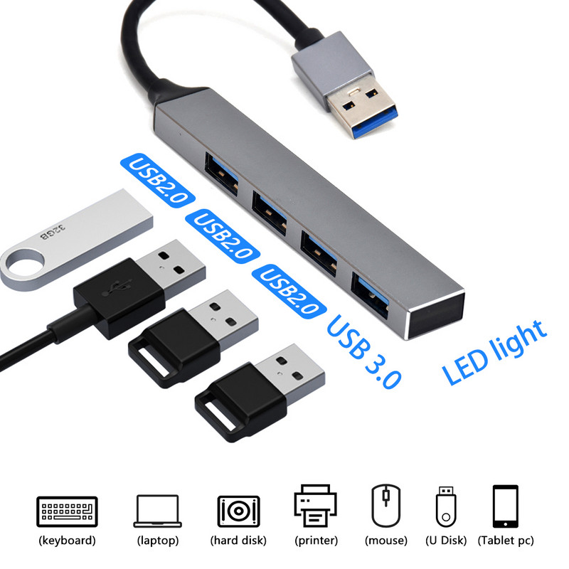 USB čvorišta tipa C 3.1 Splitter adapter OTG za Lenovo Sumsung Imac Macbook m 1 5 Air Pro Dodatna oprema za prijenosna računala USB 3 0 4 porta