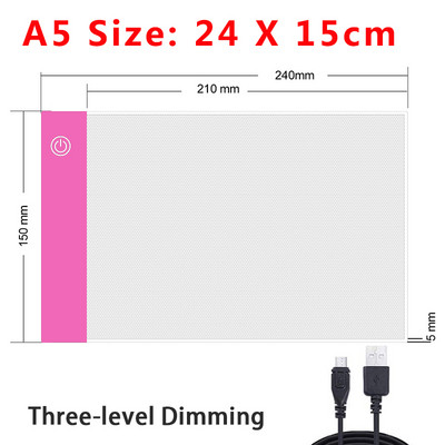 A5 LED fénymásoló asztal rajztábla gyermek fényáteresztő másolóasztal fényerő állítható éjszakai fény jegyzettömb