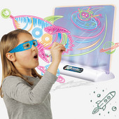 3D maģiskais zīmēšanas dēlis LED VR Montessori izglītojošas rotaļlietas DIY bērnu grafiti gleznošana LCD rakstīšanai planšetdatora krāsojama tāfele
