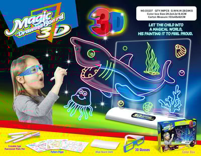 3D maģiskais zīmēšanas dēlis LED VR Montessori izglītojošas rotaļlietas DIY bērnu grafiti gleznošana LCD rakstīšanai planšetdatora krāsojama tāfele