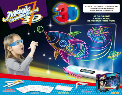 3D maģiskais zīmēšanas dēlis LED VR Montessori izglītojošas rotaļlietas DIY bērnu grafiti gleznošana LCD rakstīšanai planšetdatora krāsojama tāfele