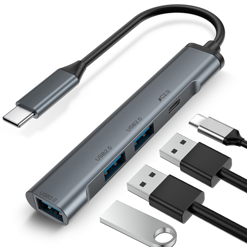 C típusú USB C HUB 4 portos Multi Splitter Adapter OTG PD töltés Lenovo Xiaomi Macbook Pro 13 15 Air Pro C típusú osztóhoz
