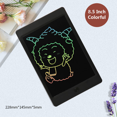8,5 hüvelykes LCD írótábla elektronikus rajz grafikus tábla, színes, színes kézírásos tábla gyerekeknek születésnapi ajándék